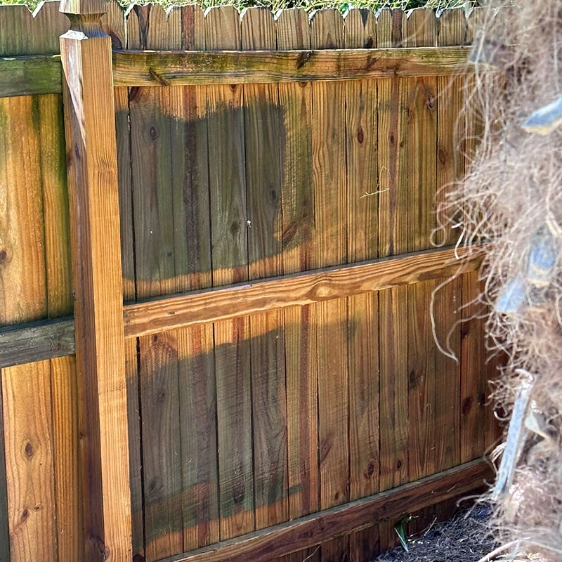 Pressure Washed Fence in Fort Mill